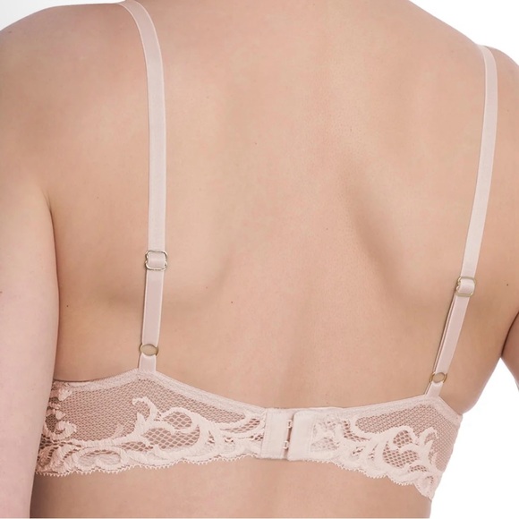 NWT 32D Natori Lace Trim Beige Bra “Feathers” style - Picture 9 of 10